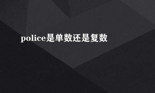 police是单数还是复数