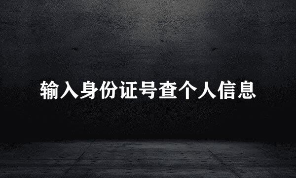 输入身份证号查个人信息