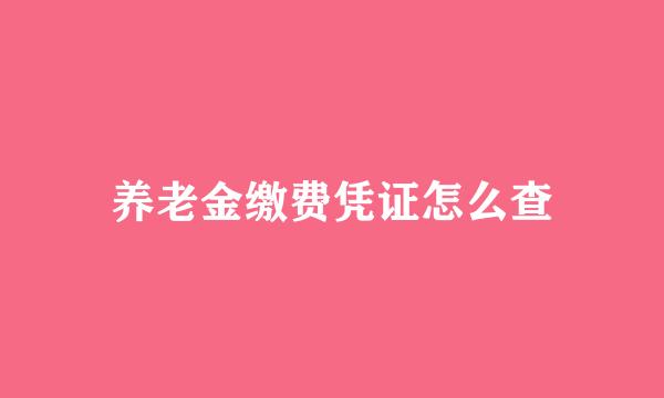 养老金缴费凭证怎么查