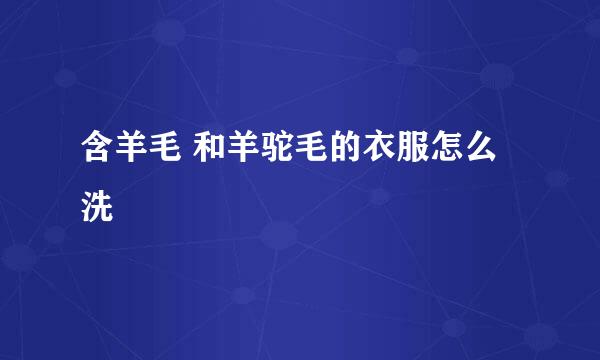 含羊毛 和羊驼毛的衣服怎么洗