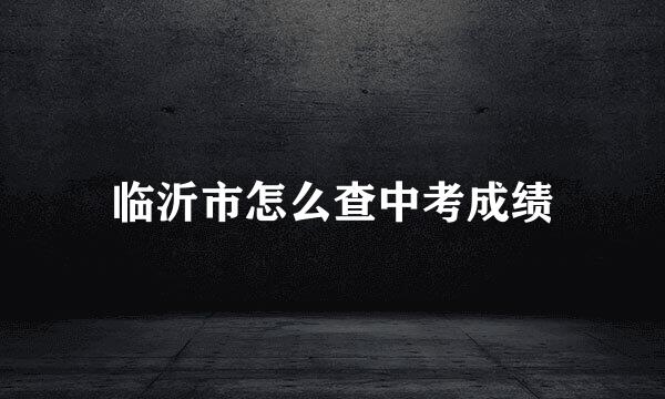 临沂市怎么查中考成绩