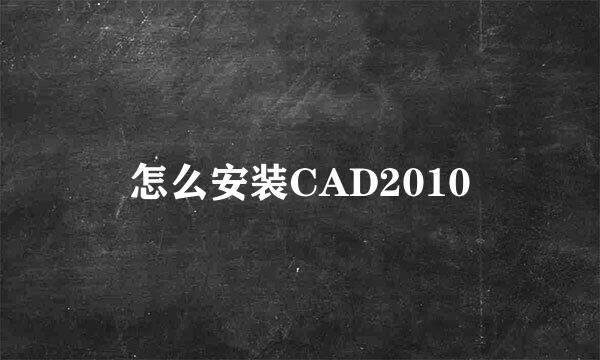 怎么安装CAD2010