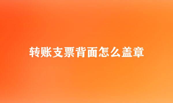 转账支票背面怎么盖章