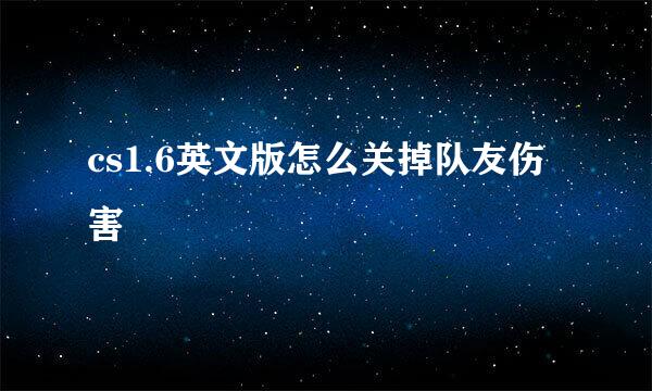cs1.6英文版怎么关掉队友伤害