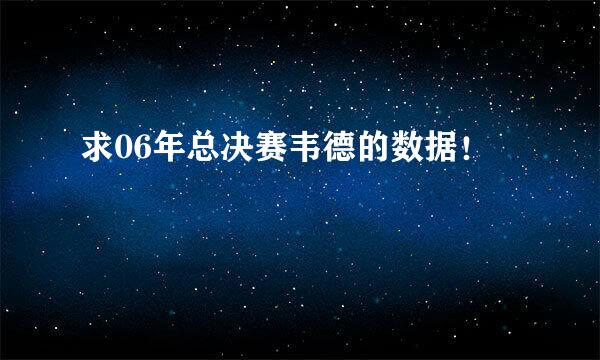 求06年总决赛韦德的数据！