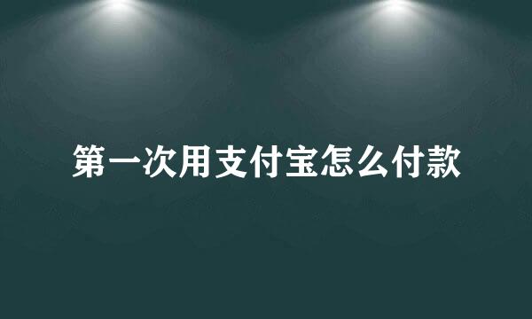 第一次用支付宝怎么付款