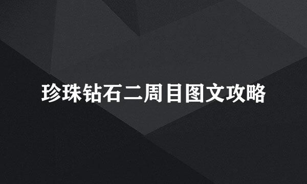 珍珠钻石二周目图文攻略
