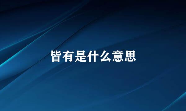 皆有是什么意思