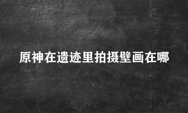 原神在遗迹里拍摄壁画在哪