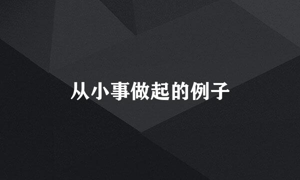 从小事做起的例子