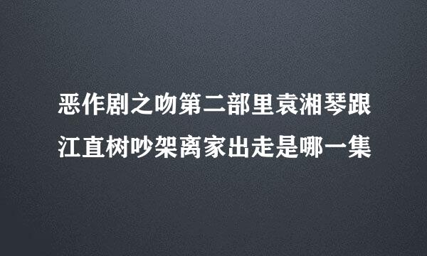 恶作剧之吻第二部里袁湘琴跟江直树吵架离家出走是哪一集
