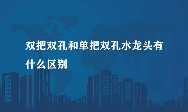 双把双孔和单把双孔水龙头有什么区别