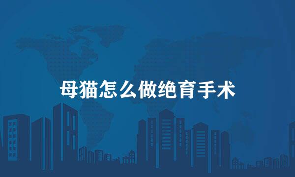 母猫怎么做绝育手术