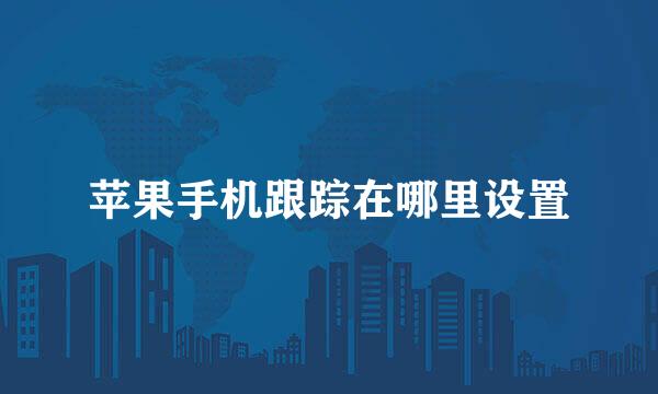 苹果手机跟踪在哪里设置