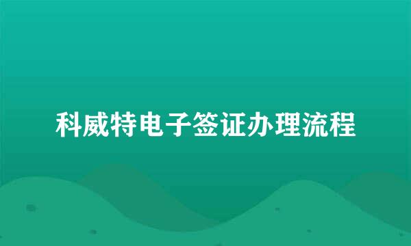 科威特电子签证办理流程
