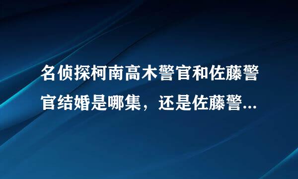 名侦探柯南高木警官和佐藤警官结婚是哪集，还是佐藤警官把高木警官摔倒了