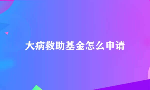 大病救助基金怎么申请