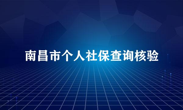 南昌市个人社保查询核验