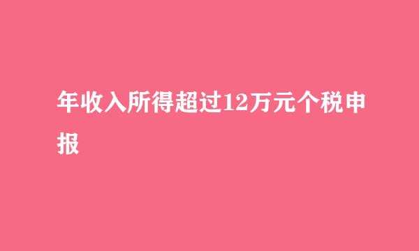 年收入所得超过12万元个税申报